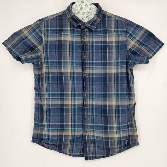 Prana Shirt Mens Small Button Up Short Sleeve Casual Preppy Plaid S - Picture 1 of 10